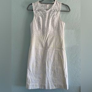 Lilly Pulitzer White Lace Dress with Glowy Sailboat Scene